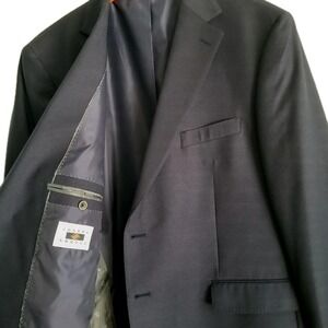 JOSEPH ABBOUD Sport Coat Men's 48 Navy Blue Blazer Jacket Italy 100% Wool